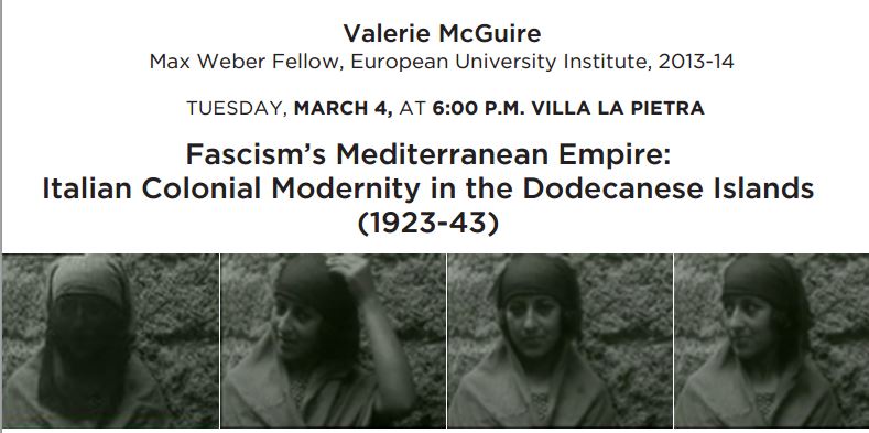 Lecture: Fascism’s Mediterranean Empire