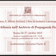 L’Albania nell’Archivio di Propaganda Fide