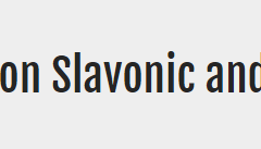 CfP: International Conference on Slavonic and East European Studies