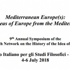 CfP: Mediterranean Europe(s): Images and Ideas ofEurope from the Mediterranean Shores