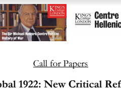 CfP: Ιnternational Conference “The Global 1922: New Critical Reflections”